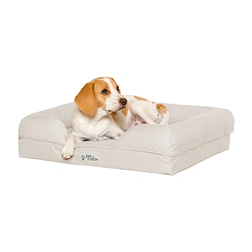 PetFusion Ultimate Dog Bed, Orthopedic Memory Foam, Multiple Sizes/Colors, Medium Firmness Pillow, Waterproof Liner, YKK Zippers, Breathable 35% Cotton Cover,1yr. Warranty, Small (25 20 ), ...