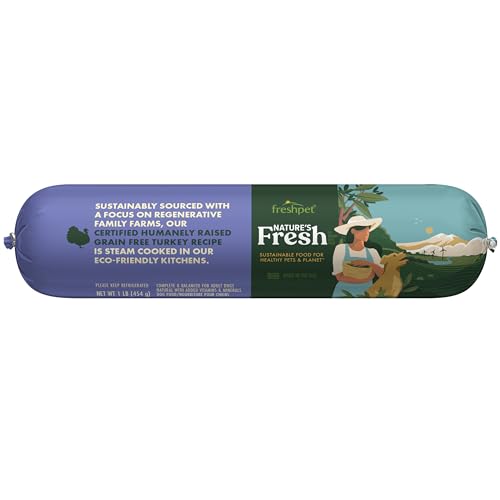 FreshPet Grain-Free Turkey Recipe with Spinach, Cranberries & Blueberries, 1 Lb