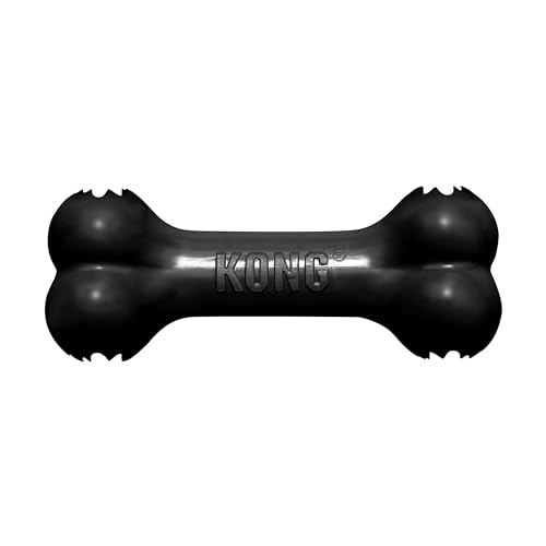 KONG - Extreme Goodie Bone - KONG's Most Durable Natural Rubber Dog Bone for Power Chewers - Black - For Medium Dogs