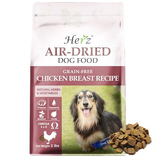 Herz Air-Dried Dog Food U.S.A Chicken Breast Recipe 2 lb, Single Pure-Meat, Grain Free, All Natural, High Protein, Limited Ingredients