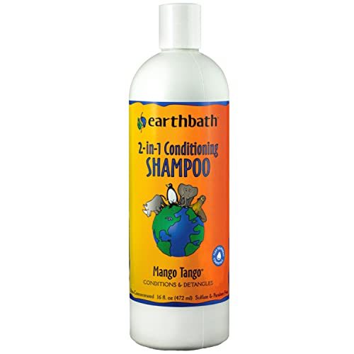 earthbath, Mango Tango 2-in-1 Conditioning Shampoo - Cruelty Free Dog Shampoo and Conditioner, Made in USA, Gentle Dog Conditioner, Best Puppy Shampoo & Puppy Supplies, Safe Dog Wash - 16 Oz (1 Pa...