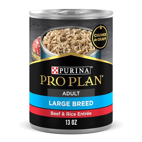 Purina Pro Plan Gravy Wet Dog Food for Large Dogs, Large Breed, Beef and Rice Entrée - (Pack of 12) 13 oz. Cans