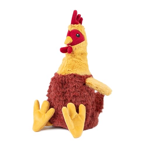 Best Pet Supplies Chicken Crinkle Plush Dog Toys for Interactive Play, Puppy and Senior Indoor Play, Colorful Chicken Toy Shape, Cute and Cuddly - Crinkle Chicken (Wine Red)