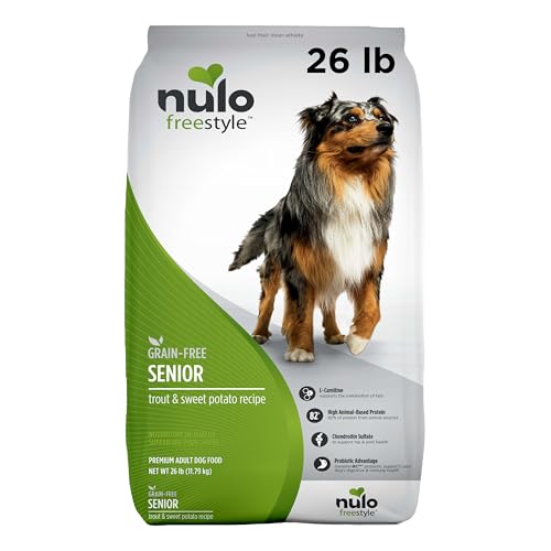 Nulo Freestyle All Breed Senior Dry Dog Food, Premium Grain-Free Dog Kibble with Healthy Digestive Aid BC30 Probiotic and Chondroitin Sulfate for Hip & Joint Support 26 Pound (Pack of 1)