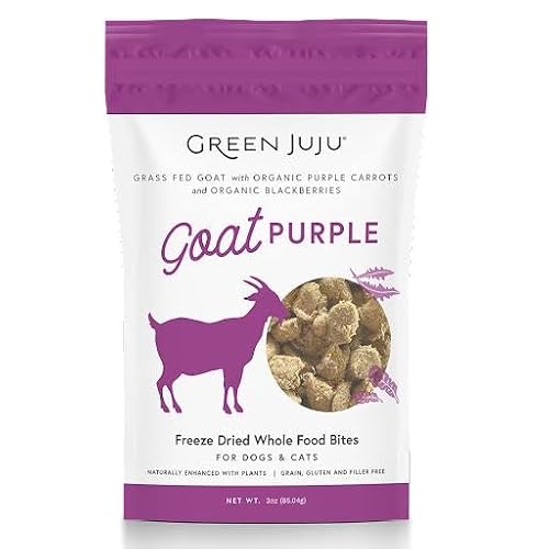 Green Juju, Goat Purple Freeze-Dried Whole Food Bites for Dogs & Cats, 3 Ounce