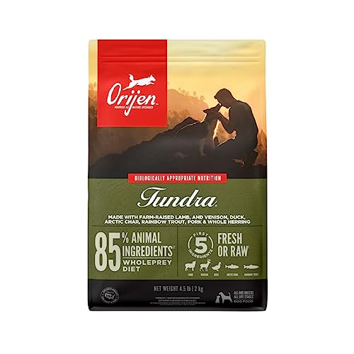 ORIJEN Grain Free, Poultry Free, High Protein Dry Dog Food Tundra Recipe, 4.5lb Bag