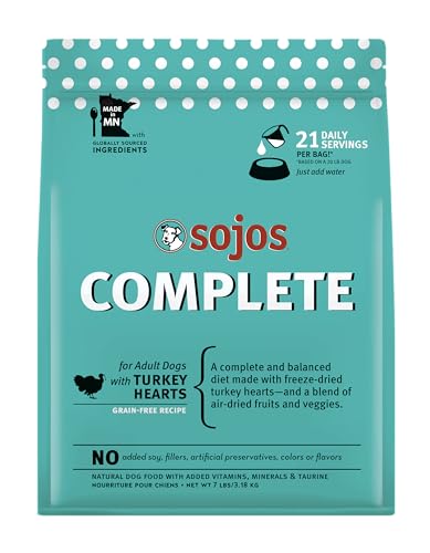 Sojos Natural Pet Food Complete Turkey Recipe Dehydrated Dog Food, 7 lb, Blue