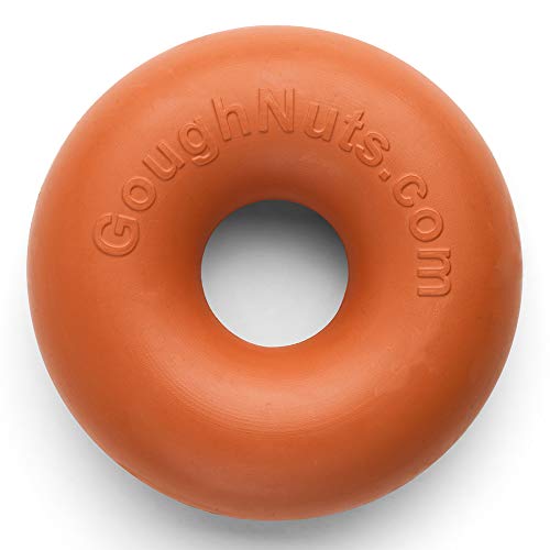 Goughnuts Dog Toys for Aggressive Chewers | Virtually Indestructible Dog Toys for Small Breeds Such as Pit Bulls | Heavy Duty Dog Toy | Orange