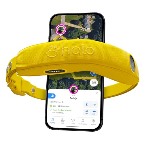 Halo Collar 4, All New GPS Wireless Dog Fence & Training Collar with Real-Time Tracking, Waterproof, One Size (4 Colors)