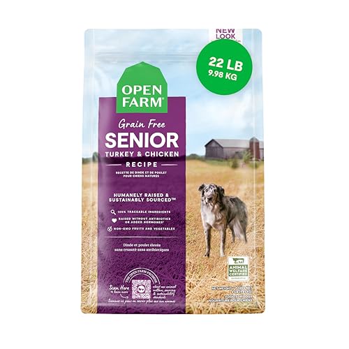 Open Farm, Grain-Free Dry Dog Food for Senior Dogs, Complete & Balanced Kibble to Support Joints & Mobility, Sustainably & Ethically Sourced Ingredients, Chicken & Turkey Recipe for Se...