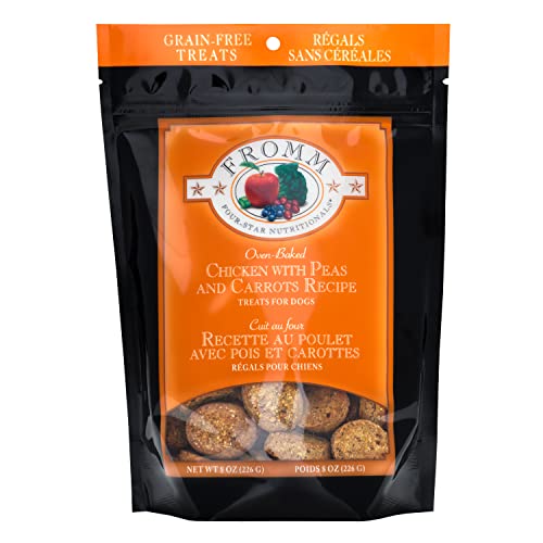 Fromm Four-Star Nutritionals Chicken with Peas & Carrots Dog Treats - Premium Oven Baked Dog Snacks - Chicken Recipe - 8 oz