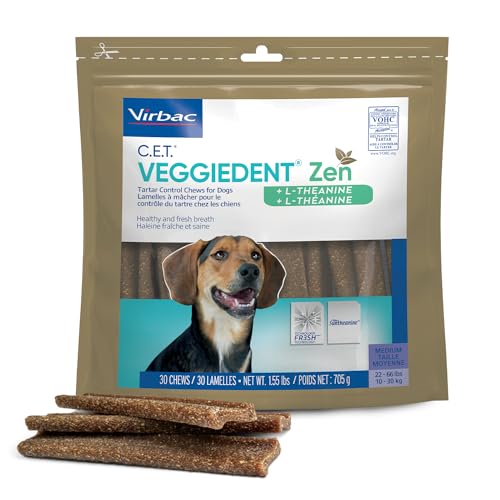 Virbac C.E.T. VEGGIEDENT Zen Tartar Control Chews for Dogs - Medium