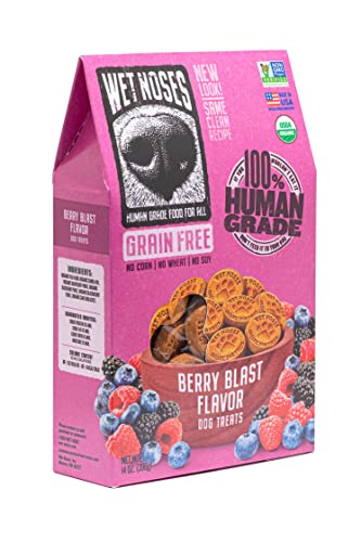 Wet Noses Organic USA Made All Natural Dog Treats, Berry Blast (Grain-Free), 1 pack