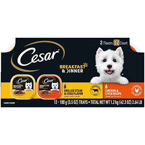 CESAR SUNRISE Breakfast and Dinner Mealtime Variety Pack Dog Food Trays 3.5 oz. (12 Count)