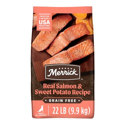 Merrick Premium Grain Free Dry Adult Dog Food, Wholesome And Natural Kibble With Real Salmon And Sweet Potato - 22.0 lb. Bag