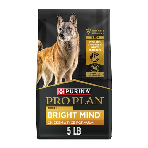 Purina Pro Plan Senior Dog Food With Probiotics for Dogs, Bright Mind 7+ Chicken & Rice Formula - 5 lb. Bag