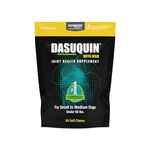 Nutramax Laboratories Dasuquin with MSM Joint Health Supplement for Small to Medium Dogs With Glucosamine, MSM, Chondroitin, ASU, Boswellia Serrata Extract, and Green Tea Extract, 84 Soft Chew...