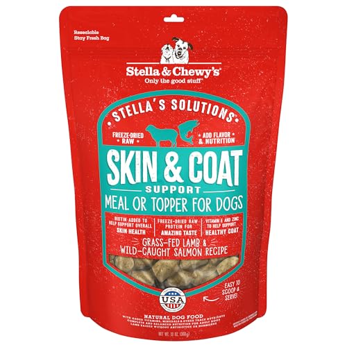 Stella & Chewy's Freeze-Dried Raw Dog Food for Skin & Coat - Grass-Fed Lamb & Wild-Caught Salmon - Natural Solution for Itchy Skin, Dull Coat & Shedding - Premium Raw Nutrition - ...