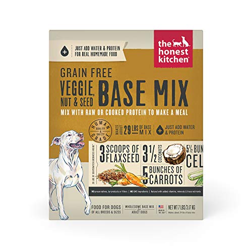 The Honest Kitchen Human Grade Dehydrated Grain Free Veggie, Nut & Seed Base Mix for Dogs - 7 Pound Box (Makes 12 Pounds)