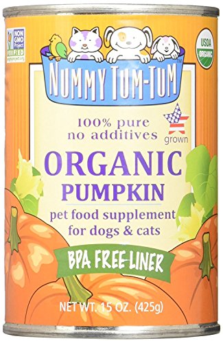 Nummy Tum Tum Organic Pumpkin For Dogs & Cats, 15 Ounce (Pack of 12)