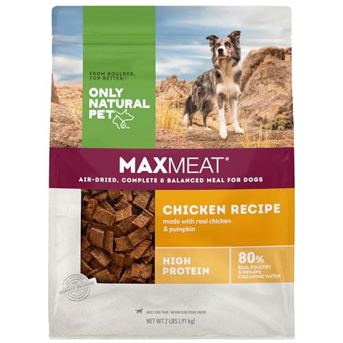 Only Natural Pet MaxMeat Holistic Air Dried Dry Dog Food - All Natural, High Protein, Grain Free and Limited Ingredient - Made with Real Meat - Chicken with Pumpkin & Parsley 2 lb