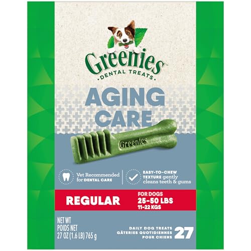 Greenies Aging Care Regular Dental Dog Treats, 27 oz. Pack (27 Treats)