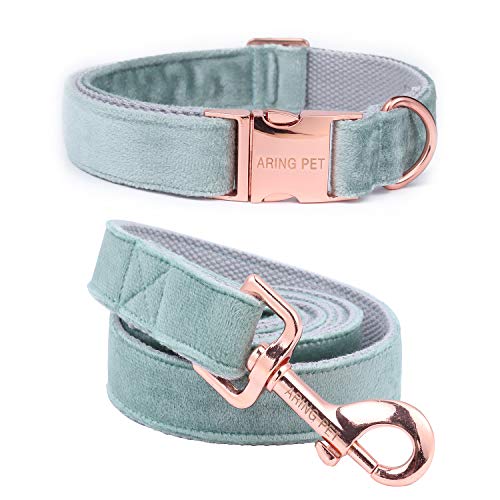 ARING PET Dog Collar and Leash, Velvet Dog Collar and Leash Set, Soft & Comfy, Adjustable Collars for Dogs