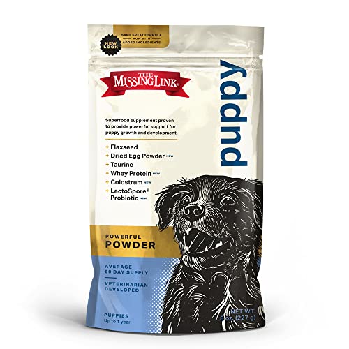 The Missing Link Puppy 8oz Supplement Superfood Powder Promotes Growth & Development, Supports Immunity, Digestion, Bones, Skin & Coat of Dog