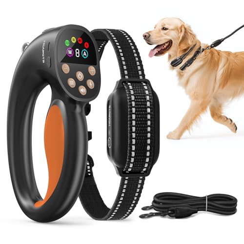 Anti-Tugging Dog Training Collar with Remote Control, Auto Leash Pulling Stop, 1600FT Electric Collars with Beep, Vibration, Safe Static, IPX7 Rechargeable E-Collar for Small Medium Large Dogs, Orange
