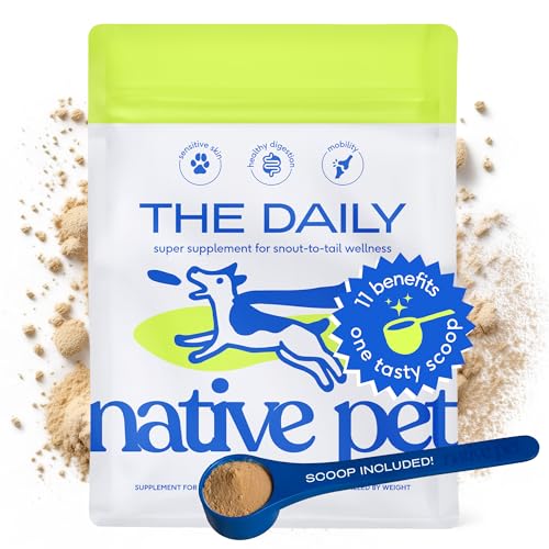 Native Pet Dog Vitamins & Supplements - 11-in-1 Multivitamin Powder for Dogs Food Topper - Collagen, Glucosamine, Probiotics, Omega & More- Supports Healthy Gut, Mobility & Overall Health ...