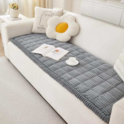 Awjcsv Couch Cover for Dogs Washable, Fuzzy Pet Couch Covers for 3 Cushion Sofa Pet Friendly, Non Slip Sofa Cover (Blue-Grey, 27.6" x 82.7")