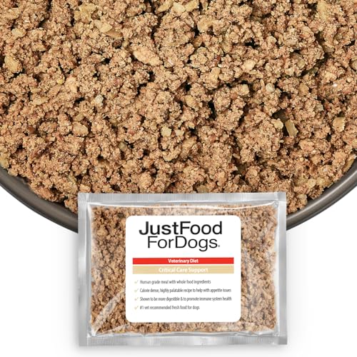 JustFoodForDogs Fresh Frozen Dog Food, Human Quality Ingredients Ready to Serve Food for Dogs - RX Critical Care Support (18 Ounce - 7 Pack)