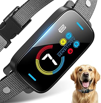 Upgrade Ultrasonic Bark Collar for Large Medium Small for Dogs Smart Automatic Bark Collar Rechargeable Anti Barking Training Collar with Waterproof Vibration and Beep 7 Sensitivity