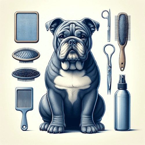 blue english bulldog care